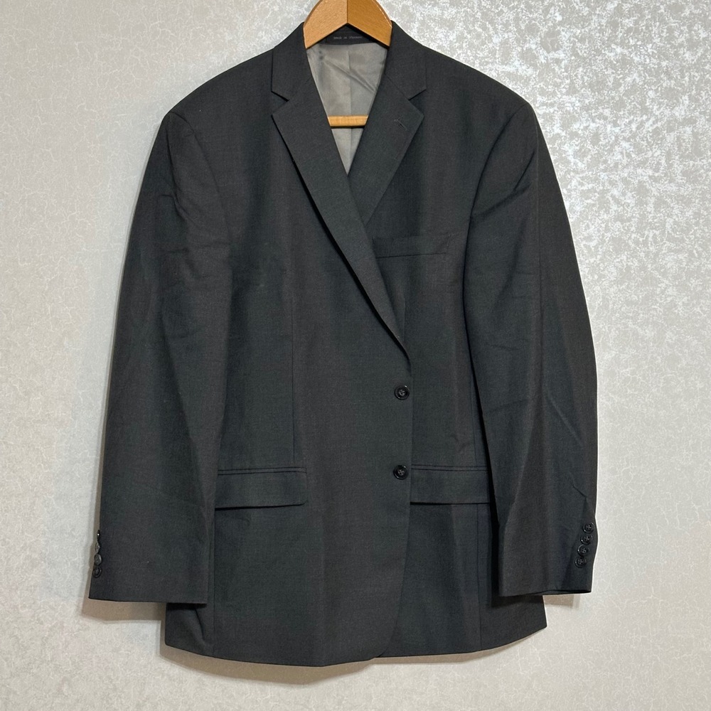 Calvin Klein Suit Jacket Blazer Gray Two Button Notched Label Double Vent 46R